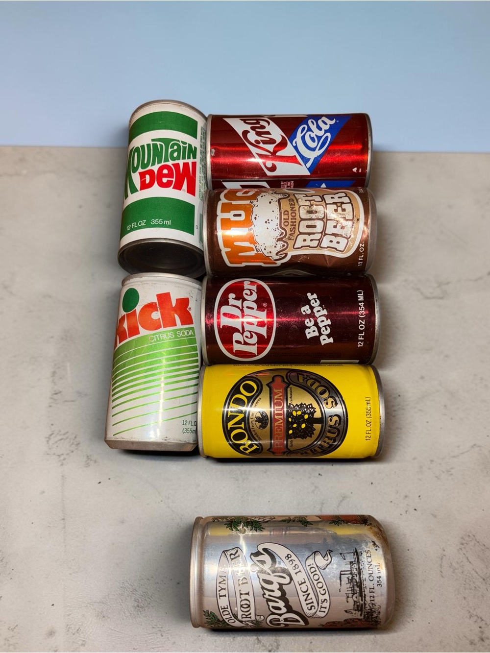 Vintage 12oz Soda Cans Pull Tab Lot 1970s